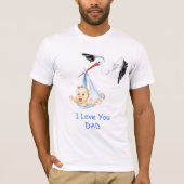 Ik hou van je vader T-Shirt - Stork Carry Baby (Voorkant)