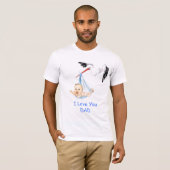 Ik hou van je vader T-Shirt - Stork Carry Baby (Voorkant volledig)