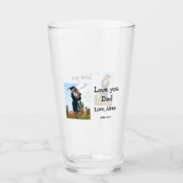 Ik hou van je vader vaderdag elegante foto tekst t glas