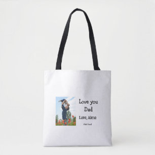 Ik hou van je vader vaderdag elegante foto tekst t tote bag