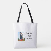 Ik hou van je vader vaderdag elegante foto tekst t tote bag (Achterkant)