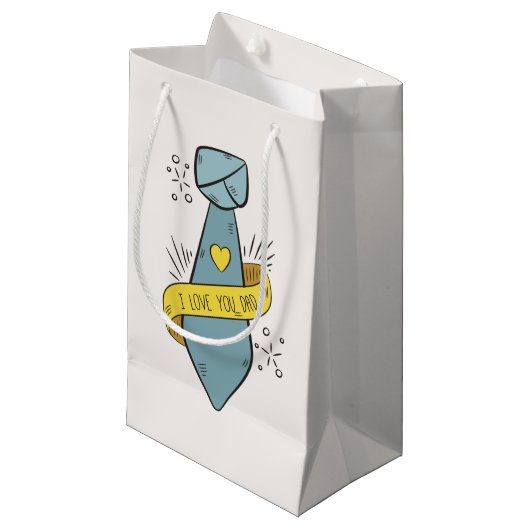 Ik hou van je vader Vaderdag | Gift Bag Klein Cadeauzakje (Voorkant Gekanteld)