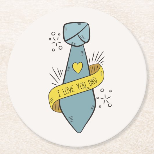 Ik hou van je vader Vaderdag | Onderzetter (Voorkant)