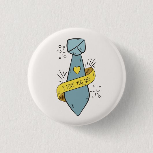 Ik hou van je vader Vaderdag | Pin-Button Ronde Button 3,2 Cm (Voorkant)