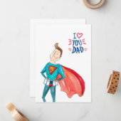 Ik hou van je vader - vaders dagkaarten notitiekaartje (Voorkant / Achterkant in situ)