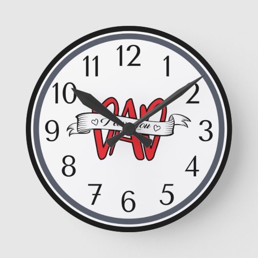 Ik hou van je Vaderdag Ronde Klok (Voorkant)