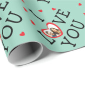 "Ik hou van je" Valentijn aangepaste foto Wrapping Cadeaupapier (Rol Hoek)