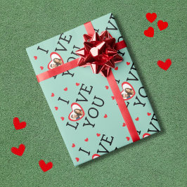 "Ik hou van je" Valentijn aangepaste foto Wrapping Cadeaupapier