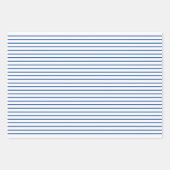 Ik hou van je Valentijn Blue Hearts Stripes Inpakpapier Vel (Voorkant 3)