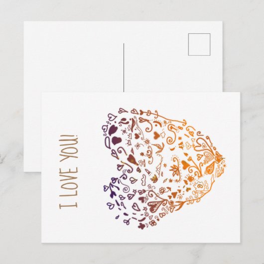 Ik hou van je Valentijn Briefkaart (Voorkant / Achterkant)