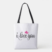 Ik hou van je Valentijn kalligrafie | Tote bag (Achterkant)