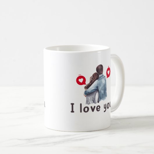 Ik hou van je valentijn mokken design (Voorkant rechts)