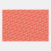 Ik hou van je Valentijn Oranje hartstrepen Inpakpapier Vel (Voorkant 2)