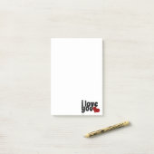 Ik hou van je Valentijn Red Heart Typografie Post-it® Notes (Op bureau)