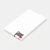 Ik hou van je Valentijn Red Heart Typografie Post-it® Notes (Schuin)