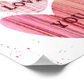 Ik hou van je Valentijn roze Waterverf hart Poster (Hoek)
