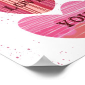 Ik hou van je Valentijn roze Waterverf harten Post Poster (Hoek)