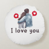 Ik hou van je valentijn trending Ornament design Rond Kussen (Achterkant)