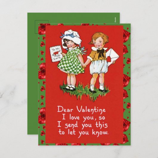 Ik hou van je VALENTIJN |  VALENTIJN BRIEFKAART (Voorkant / Achterkant)