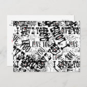 Ik hou van je Valentijn Wedding Save Date Briefkaa Aankondigingskaart (Voorkant / Achterkant)