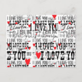 Ik hou van je Valentijn Wedding Save Date Briefkaa Aankondigingskaart (Voorkant)