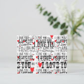 Ik hou van je Valentijn Wedding Save Date Briefkaa Aankondigingskaart (Staand voorkant)