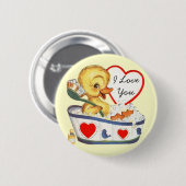 Ik hou van je  Valentijnen Ronde Button 5,7 Cm (Voorkant /achterkant)