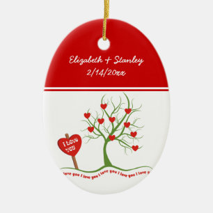 Ik hou van je Valentijn's Day custom ornament