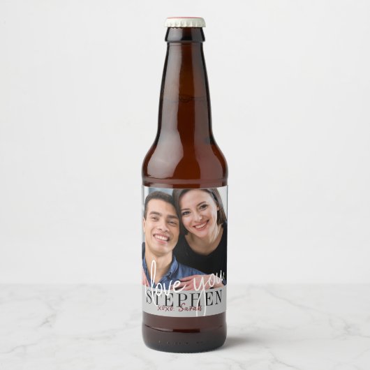 Ik hou van je Valentijnsdag foto Bier Etiket (Voorkant)