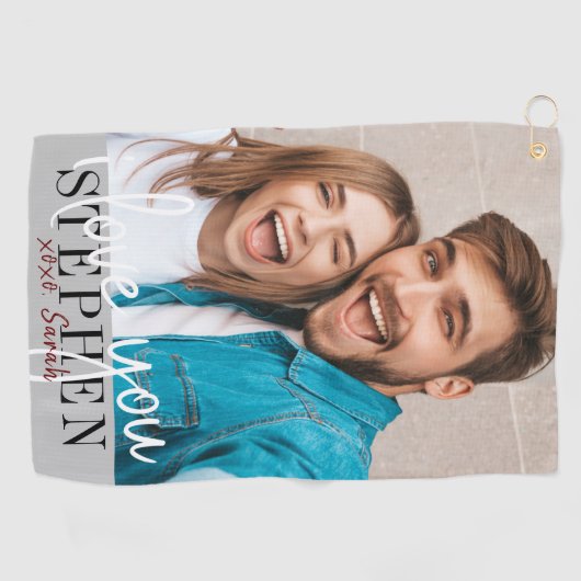 Ik hou van je Valentijnsdag foto Golfhanddoek (Horizontaal)