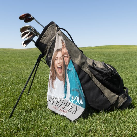 Ik hou van je Valentijnsdag foto Golfhanddoek (Groen)