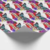 Ik hou van je | Valentijnsdag Hart en Roos Cadeaupapier (Hoek)