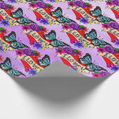 Ik hou van je | Valentijnsdag Hart en Roos Cadeaupapier (Hoek)