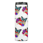 Ik hou van je | Valentijnsdag Hart en Roos Thermosbeker (Achterkant)