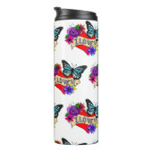 Ik hou van je | Valentijnsdag Hart en Roos Thermosbeker (Geroteerd rechts)