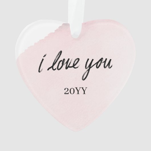 Ik hou van je Valentijnsdag hartvormig Ornament (achterkant)