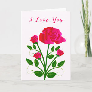 Ik hou van je Valentijnsdag Kaart Romantische Roze