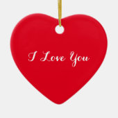 Ik hou van je Valentijnsdag kerstrood hart Keramisch Ornament (Voorkant)