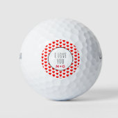 Ik hou van je Valentijnsdag koppels Monogram Golfballen (Voorkant)