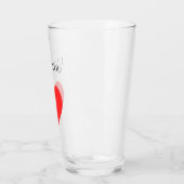 Ik hou van je Valentijnsdag Red Heart Glas (Links)