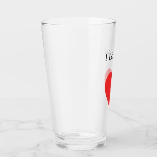 Ik hou van je Valentijnsdag Red Heart Glas (Rechts)