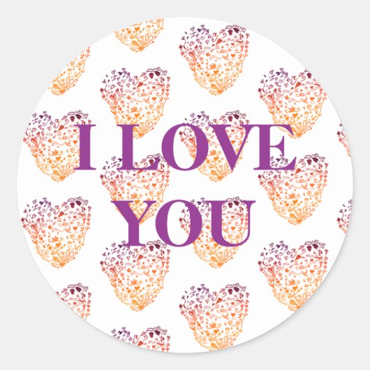 Ik hou van je, Valentijnsdag Sticker (Voorkant)