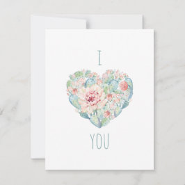 Ik hou van je. Valentijnsdag. Waterverf sacharose Feestdagenkaart