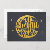 Ik hou van je, van de maan en van de Romantische r Briefkaart (Voorkant / Achterkant)