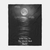 Ik hou van je, van de maan en van het zwarte wit. fleece deken (Voorkant)