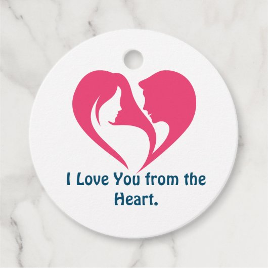 Ik hou van je van het hart. bedankjes labels (Voorkant)