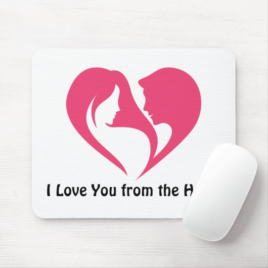 Ik hou van je van het hart muismat (Met muis)