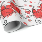 Ik hou van je, van liefde. cadeaupapier (Rol Hoek)