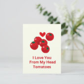 Ik hou van je van mijn hoofd tomaat valentijnskaar feestdagenkaart (Staand voorkant)