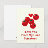 Ik hou van je van mijn hoofd tomaat valentijnskaar feestdagenkaart (Voorkant / Achterkant)
